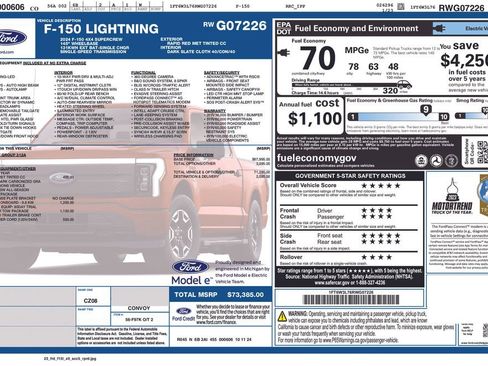 Used 2024 Ford F150 Lightning Flash w/ Max Trailer Tow Package image 1