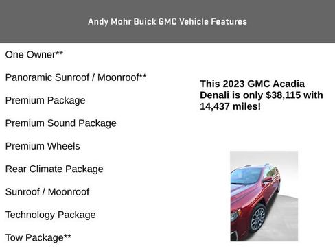 Used 2023 GMC Acadia Denali w/ Denali Ultimate Package AWD/4WD image 12
