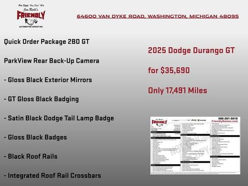 Used 2025 Dodge Durango GT w/ Blacktop Package AWD/4WD image 3