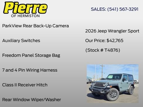 New 2026 Jeep Wrangler Sport image 12