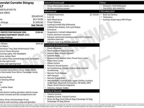 Used 2018 Chevrolet Corvette Stingray Coupe w/ Battery Protection Package image 2