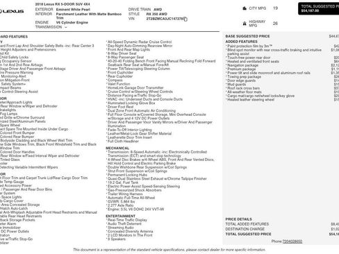 Used 2018 Lexus RX 350 AWD w/ Premium Package image 2