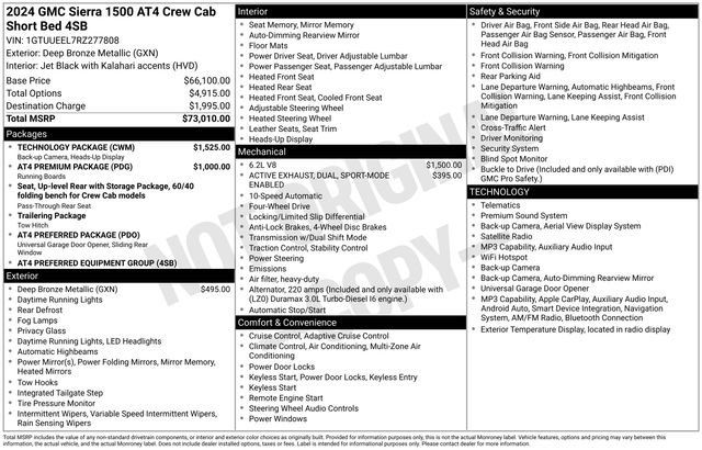 Used 2024 GMC Sierra 1500 AT4 w/ Technology Package AWD/4WD image 7