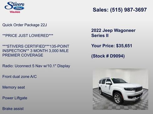 Used 2022 Jeep Wagoneer Series II AWD/4WD image 8