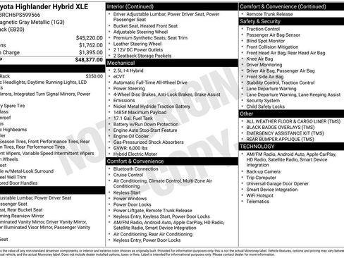 Used 2023 Toyota Highlander XLE AWD/4WD image 28