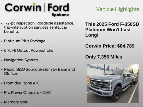 Used 2025 Ford F350 Platinum w/ Platinum Plus Package AWD/4WD image 12