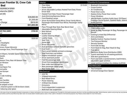 Used 2011 Nissan Frontier SL w/ Moonroof Pkg image 8