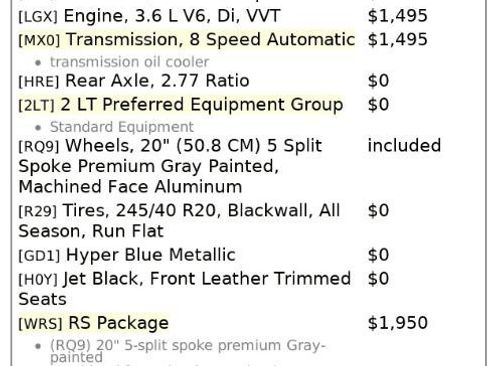 Used 2016 Chevrolet Camaro LT w/ RS Package image 4