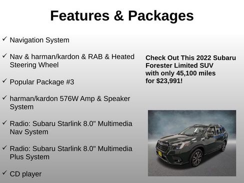 Used 2022 Subaru Forester Limited w/ Popular Package #3 image 8