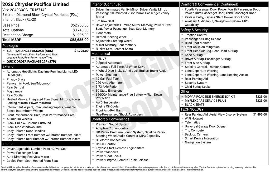 New 2026 Chrysler Pacifica Limited w/ S Appearance Package AWD/4WD image 6