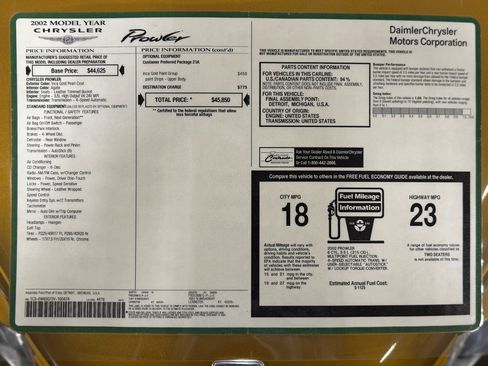 Used 2002 Chrysler Prowler image 19