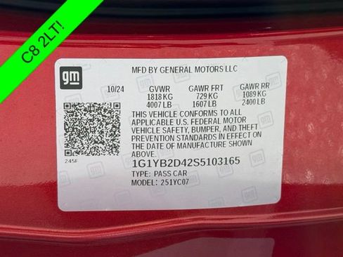 Used 2025 Chevrolet Corvette Stingray Preferred Cpe w/ 2LT RWD image 26