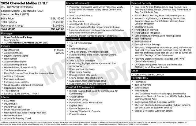 Used 2024 Chevrolet Malibu LT FWD image 2