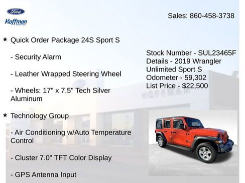 Used 2019 Jeep Wrangler Unlimited Sport S image 10