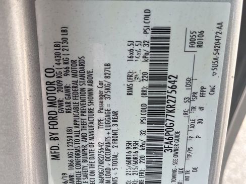 Used 2019 Ford Fusion S image 76