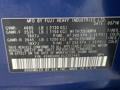 Used 2016 Subaru Outback 2.5i Limited image 31