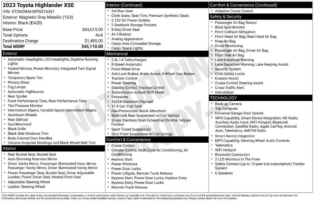 Used 2023 Toyota Highlander XSE FWD image 26