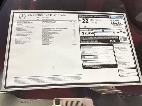 New 2026 Mercedes-Benz C 43 AMG 4MATIC Sedan image 18