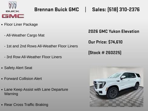 New 2026 GMC Yukon Elevation w/ LPO, Floor Liner Package AWD/4WD image 6