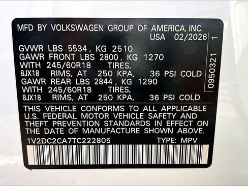 New 2026 Volkswagen Atlas Cross Sport SE FWD image 19