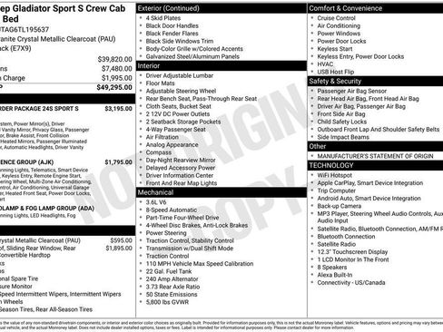 New 2026 Jeep Gladiator Sport AWD/4WD image 29
