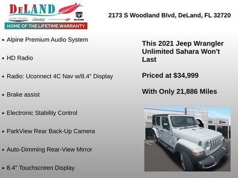 Used 2021 Jeep Wrangler Unlimited Sahara AWD/4WD image 4