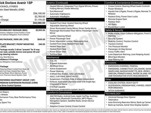 Used 2020 Buick Enclave Avenir w/ Avenir Technology Package image 33