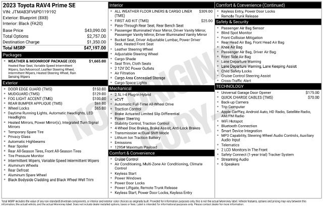 Used 2023 Toyota RAV4 SE w/ Weather & Moonroof Package AWD/4WD image 2