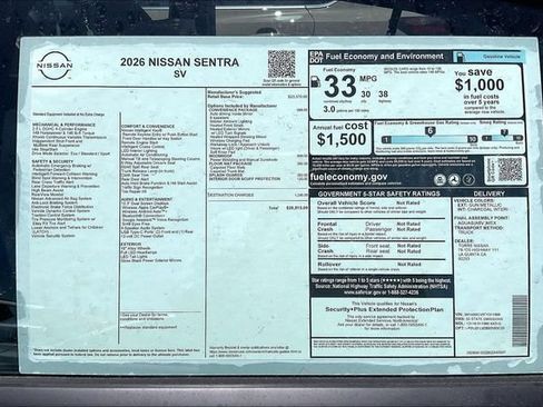 New 2026 Nissan Sentra SV w/ SV Convenience Package FWD image 16