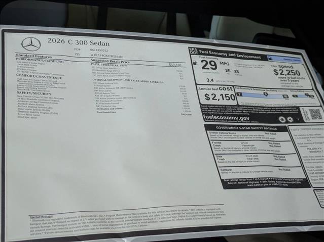 New 2026 Mercedes-Benz C 300 Sedan image 18