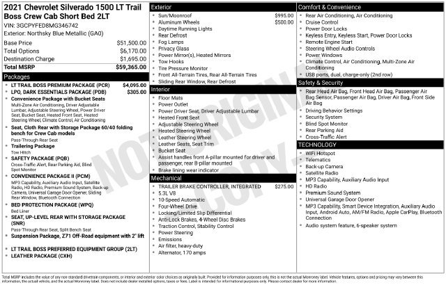 Used 2021 Chevrolet Silverado 1500 LT Trail Boss w/ LT Trail Boss Premium Package AWD/4WD image 22