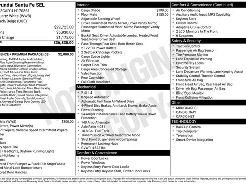 Used 2020 Hyundai Santa Fe SEL w/ Convenience + Premium Package AWD/4WD image 3