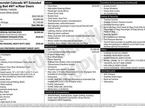 Used 2020 Chevrolet Colorado W/T w/ Custom Special Edition image 3