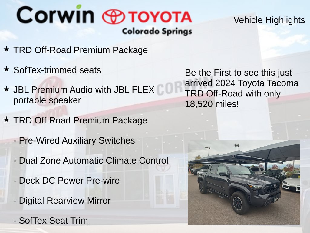 Used 2024 Toyota Tacoma TRD Off-Road w/ TRD Off Road Premium Package AWD/4WD image 4