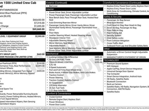 Used 2021 RAM 1500 Limited AWD/4WD image 41