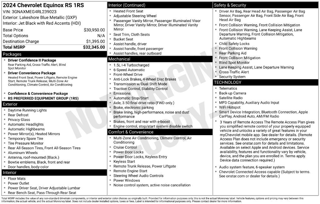 Used 2024 Chevrolet Equinox RS FWD image 8