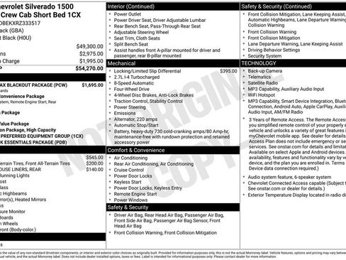 Used 2024 Chevrolet Silverado 1500 Custom w/ Turbomax Blackout Package AWD/4WD image 6