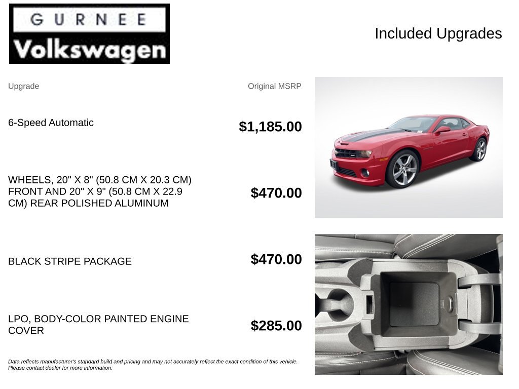 Used 2011 Chevrolet Camaro SS w/ Black Stripe Package RWD image 4