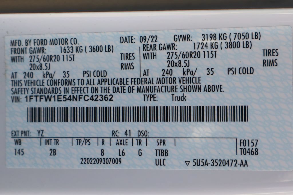 Used 2022 Ford F150 Lariat w/ Equipment Group 502A High AWD/4WD image 71