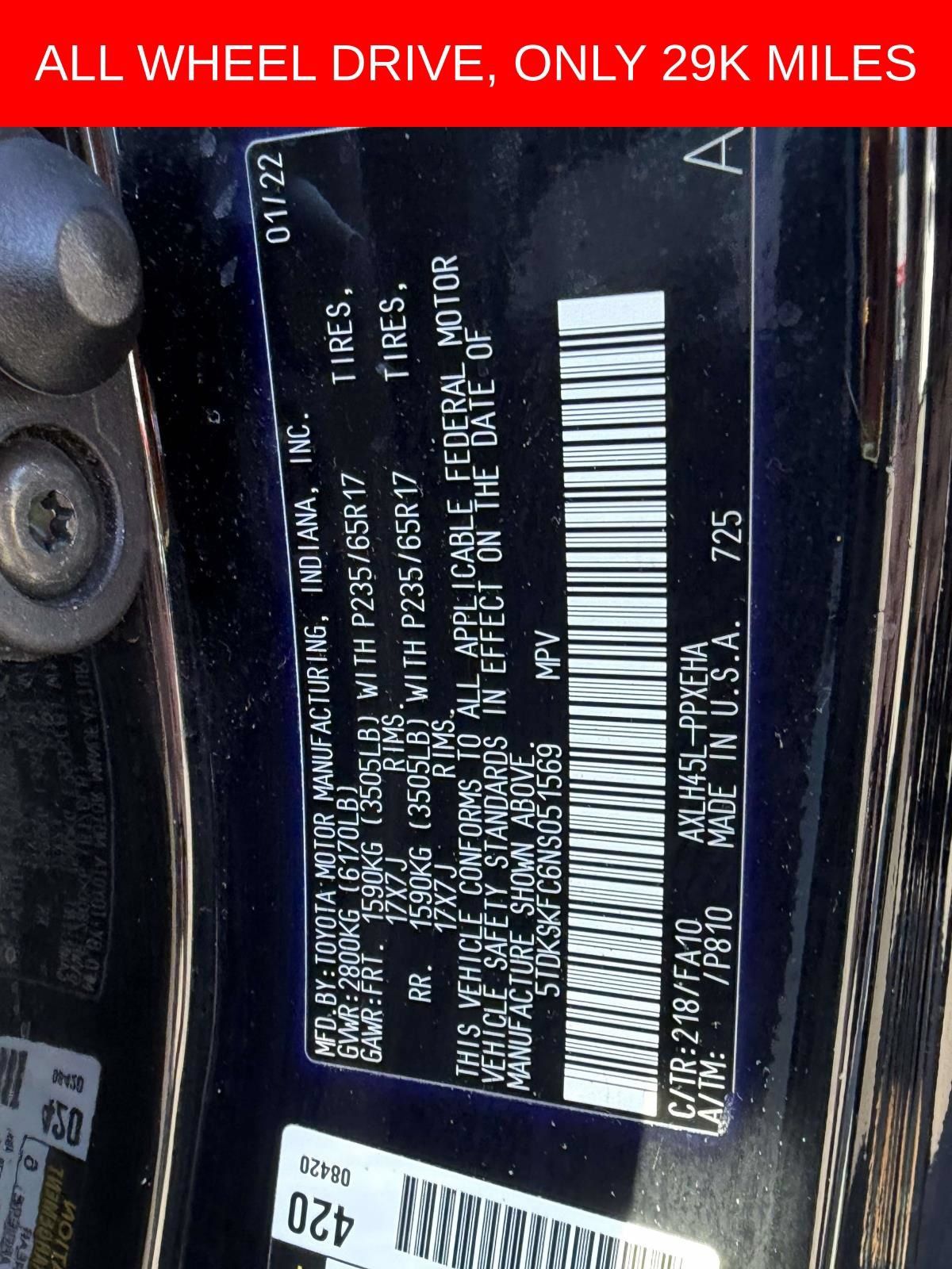 Used 2022 Toyota Sienna LE AWD/4WD image 23