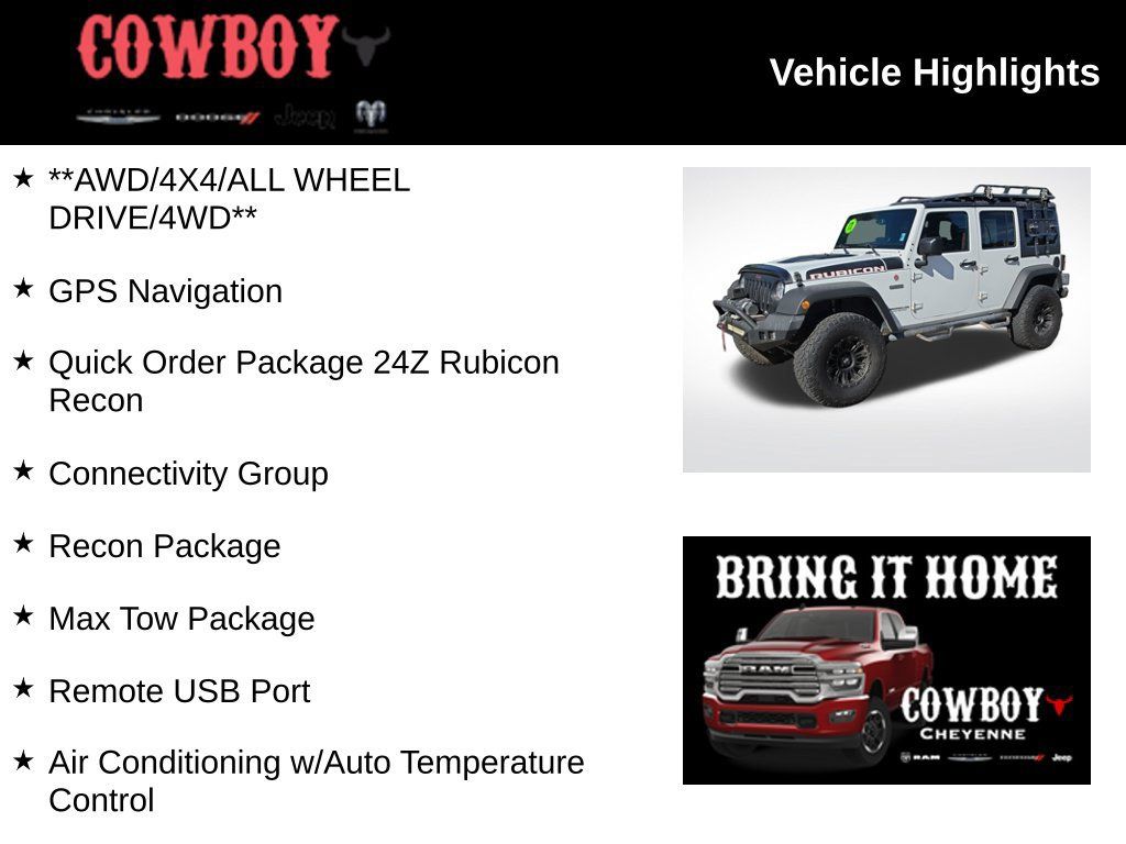 Used 2017 Jeep Wrangler Unlimited Rubicon AWD/4WD image 2
