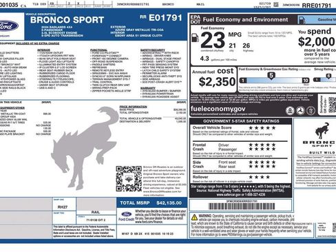 Used 2024 Ford Bronco Sport Badlands w/ Topo Graphic Package AWD/4WD image 3