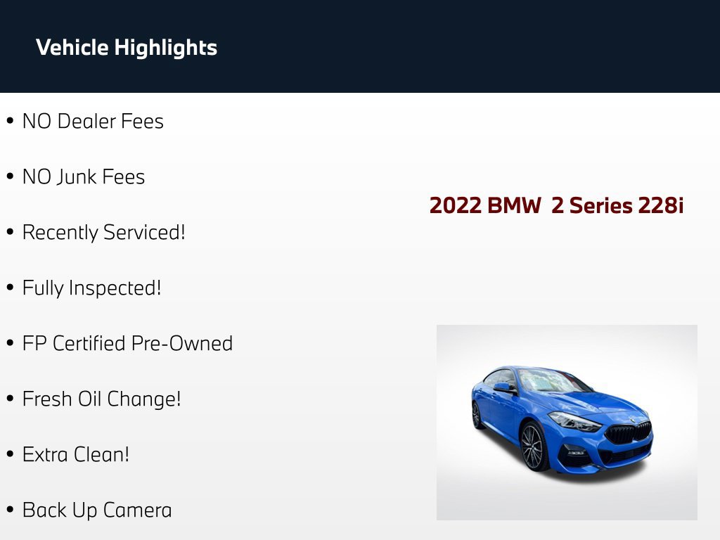 Used 2022 BMW 228i Gran Coupe w/ M Sport Package FWD image 70