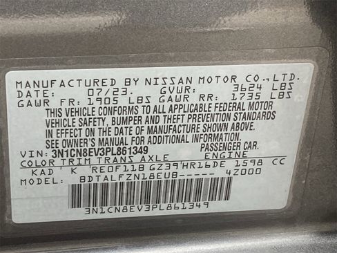 Certified 2023 Nissan Versa SV image 34