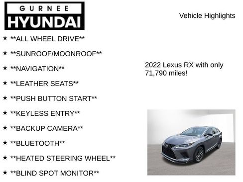 Used 2022 Lexus RX 350 F Sport w/ Accessory Package AWD/4WD image 8