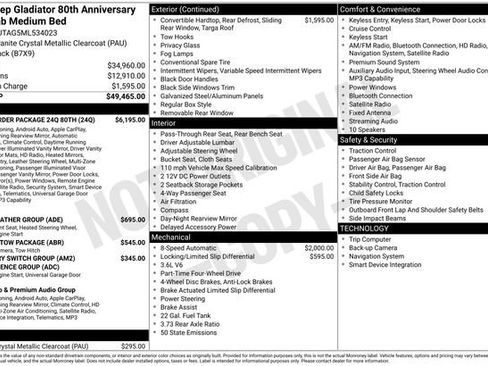 Used 2021 Jeep Gladiator Sport w/ Quick Order Package 24Q 80Th image 2