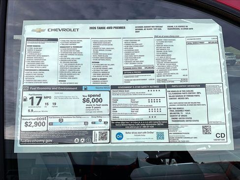 New 2026 Chevrolet Tahoe Premier AWD/4WD image 14