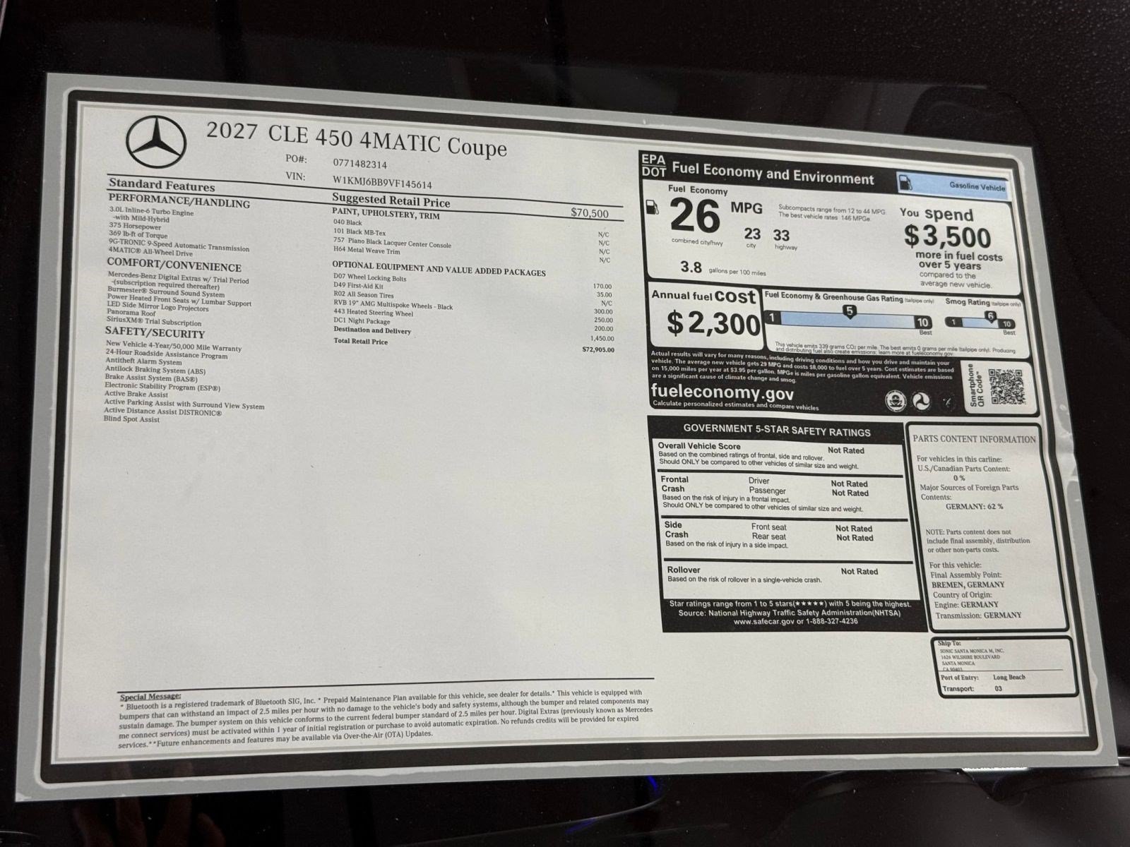 New 2027 Mercedes-Benz CLE 450 4MATIC Coupe image 33
