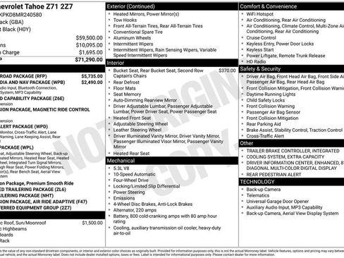 Used 2021 Chevrolet Tahoe Z71 w/ Z71 Off-Road Package AWD/4WD image 33