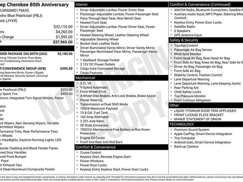 Used 2021 Jeep Cherokee Latitude Lux 80th Anniv w/ Quick Order Package 26U 80TH image 3